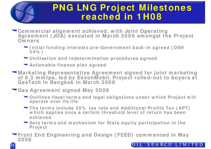 OIL SEARCH ROADSHOW – Oil Search Limited – slide 16