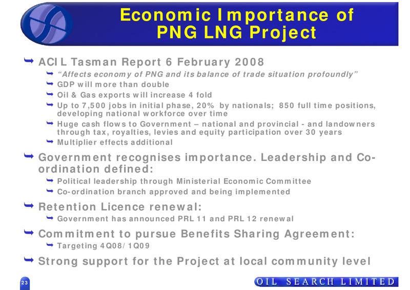 OIL SEARCH ROADSHOW – Oil Search Limited – slide 23