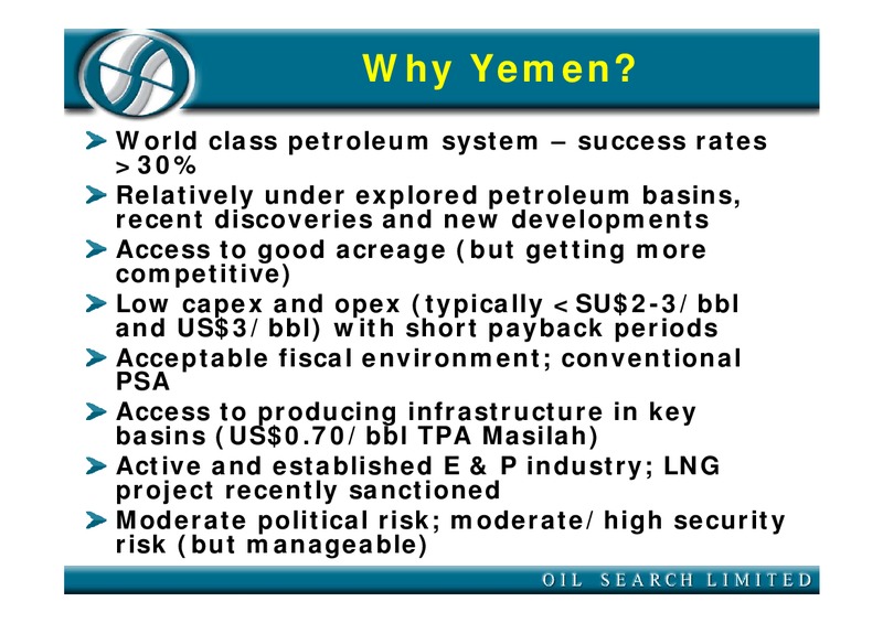 SEPTEMBER 2005 CORPORATE PRESENTATION – Oil Search Limited – slide 3