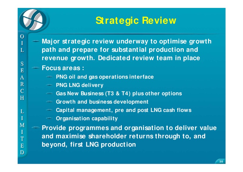 UBS GLOBAL OIL AND GAS CONFERENCE – Oil Search Limited – slide 30