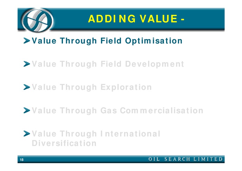 INVESTOR PRESENTATION – Oil Search Limited – slide 18