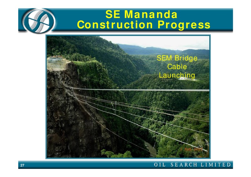 INVESTOR PRESENTATION – Oil Search Limited – slide 27