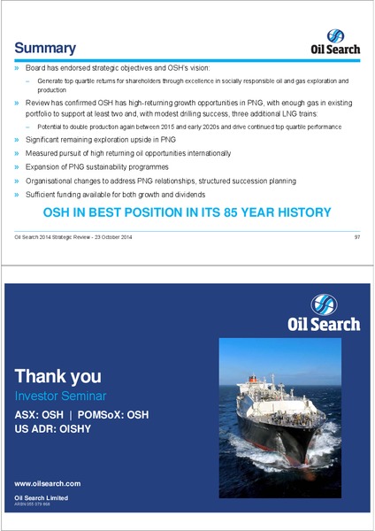2014 STRATEGIC REVIEW INVESTOR SEMINAR – Oil Search Limited – slide 49