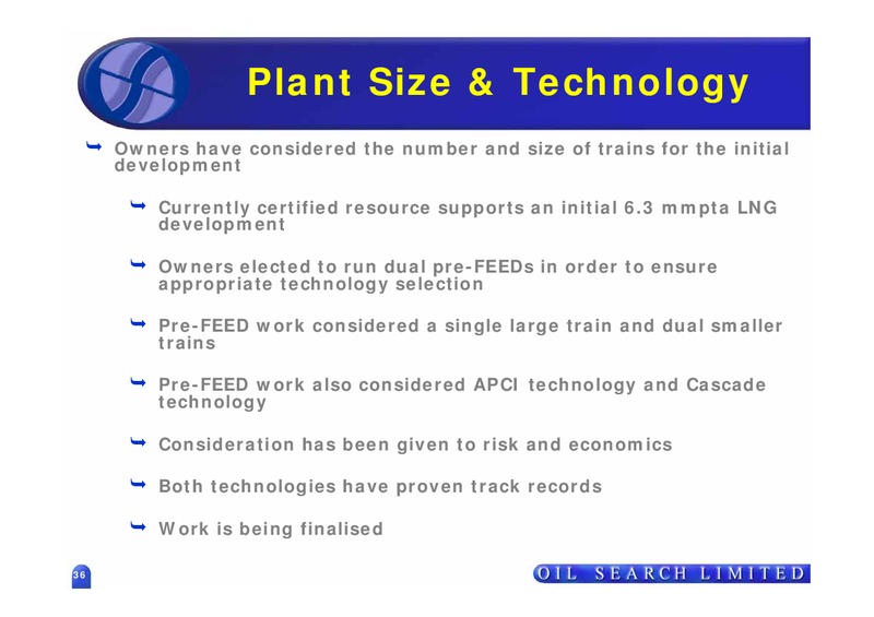 GAS COMMERCIALISATION – Oil Search Limited – slide 29