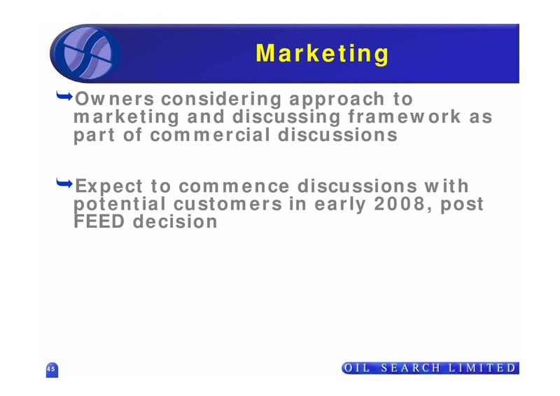 GAS COMMERCIALISATION – Oil Search Limited – slide 38