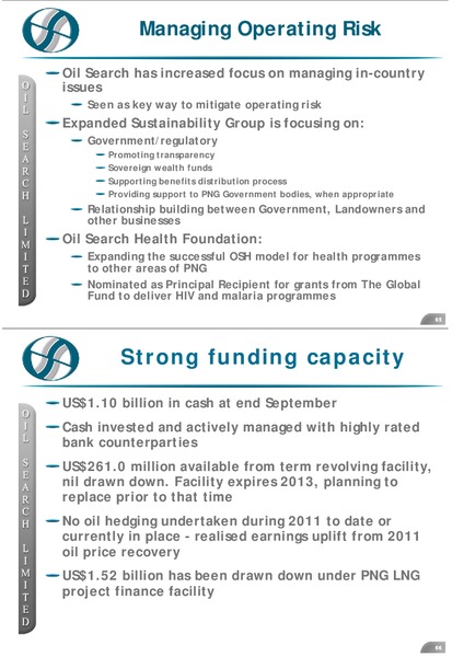 INVESTOR FIELD TRIP – Oil Search Limited – slide 33