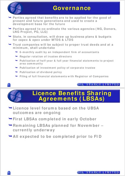 INVESTOR FIELD TRIP – Oil Search Limited – slide 21