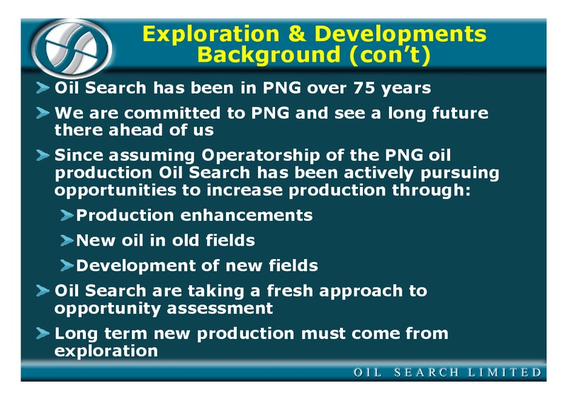DECEMBER 2004 PNG INVESTMENT CONFERENCE – Oil Search Limited – slide 5