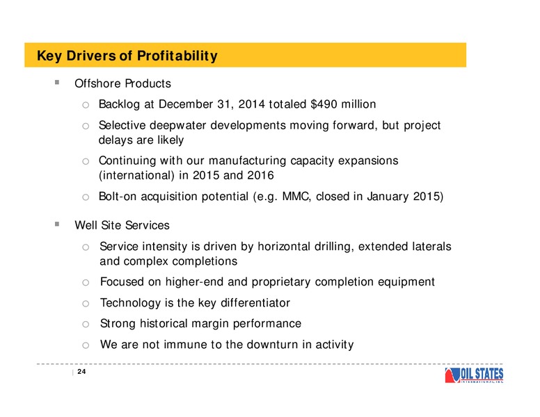 Presentation for the Raymond James Institutional Investors Conference – Oil States International Inc. – slide 23