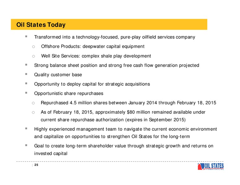 Presentation for the Raymond James Institutional Investors Conference – Oil States International Inc. – slide 24