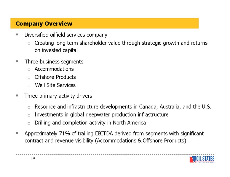 Presentation for the Howard Weil Investor Conference – Oil States International Inc. – slide 2