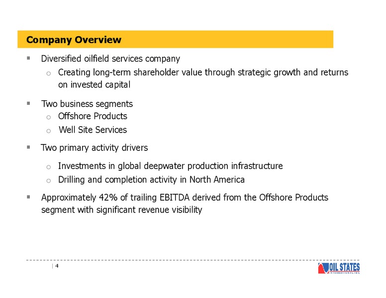 Investor Presentation – Oil States International Inc. – slide 3