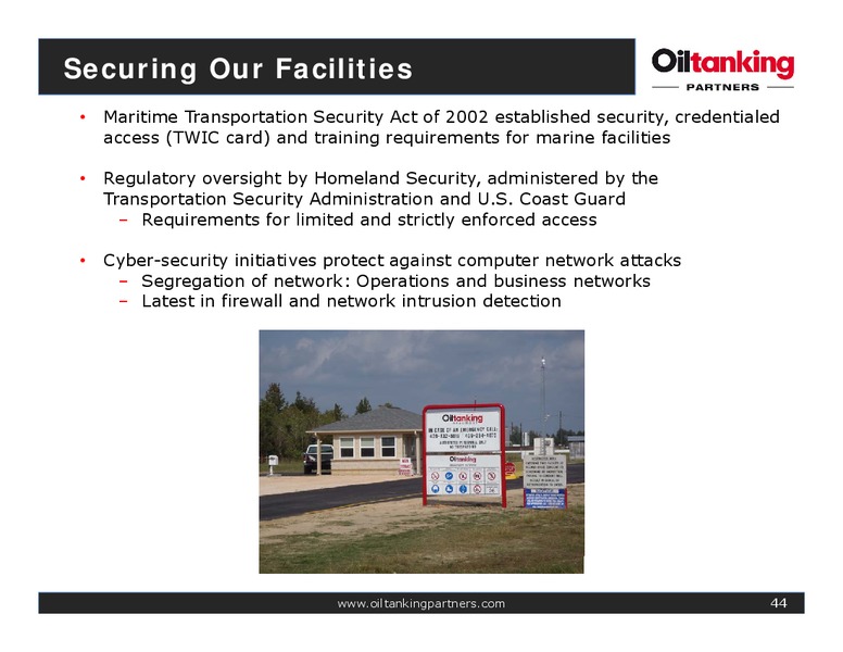 Oiltanking Partners Inaugural Analyst Day – Oiltanking Partners Lp – slide 43