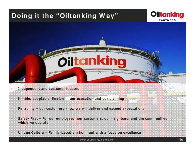 Oiltanking Partners Inaugural Analyst Day – Oiltanking Partners Lp – slide 68
