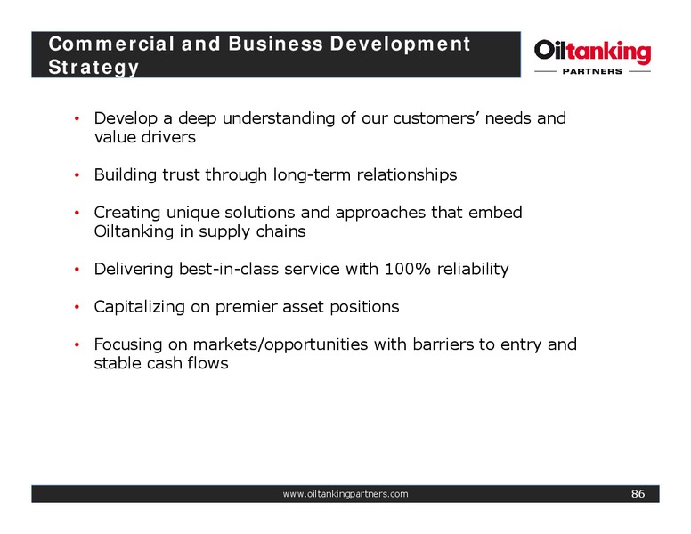 Oiltanking Partners Inaugural Analyst Day – Oiltanking Partners Lp – slide 85