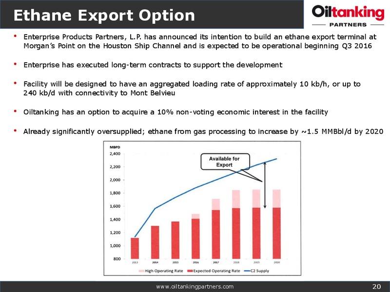 Citi MLP and Midstream Infrastructure Conference Investor Presentation – Oiltanking Partners Lp – slide 19
