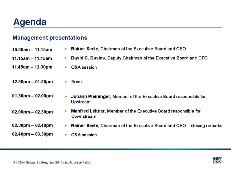 2015 Results Presentation – OMV – slide 2