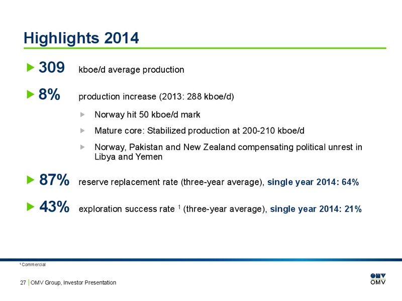 INVESTOR PRESENTATION – OMV – slide 26