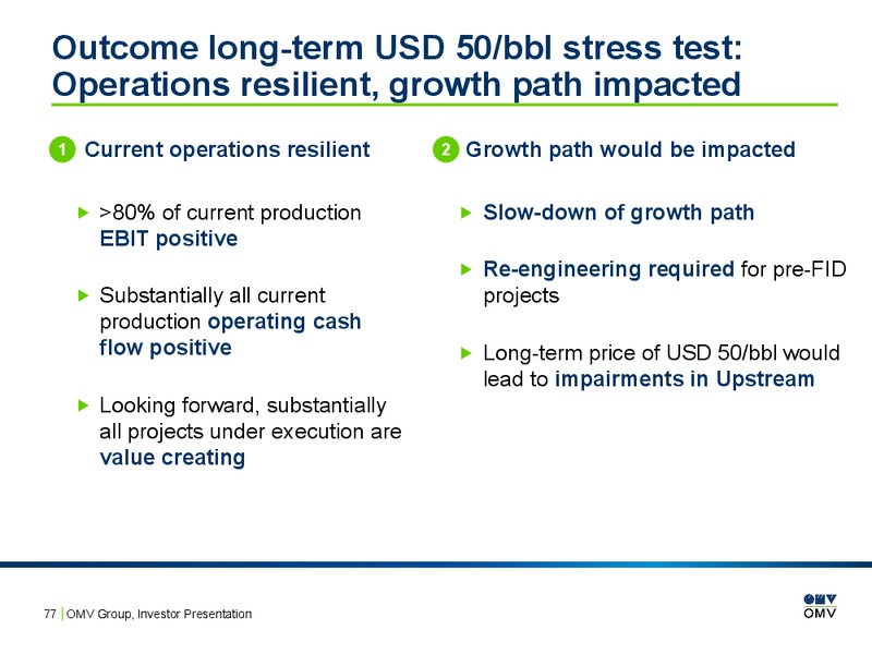 INVESTOR PRESENTATION – OMV – slide 76