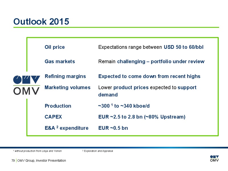 INVESTOR PRESENTATION – OMV – slide 78