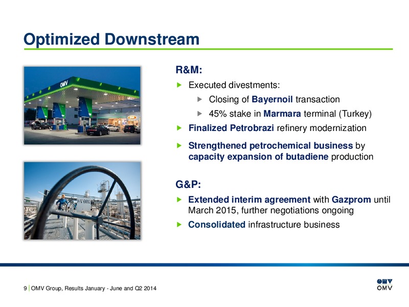 January June and Q2 2014 Results – OMV – slide 9