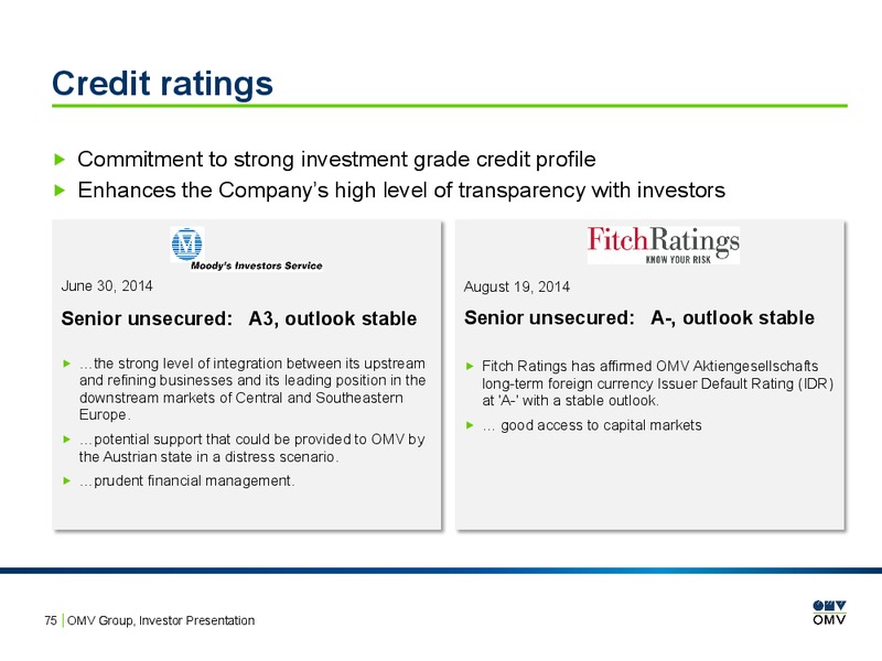 Investor Presentation – OMV – slide 74