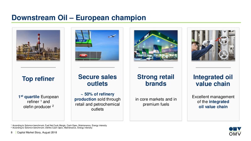 August 2018 Investor Presentation – OMV Group – slide 7