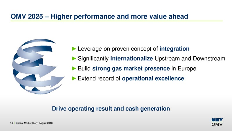 August 2018 Investor Presentation – OMV Group – slide 13