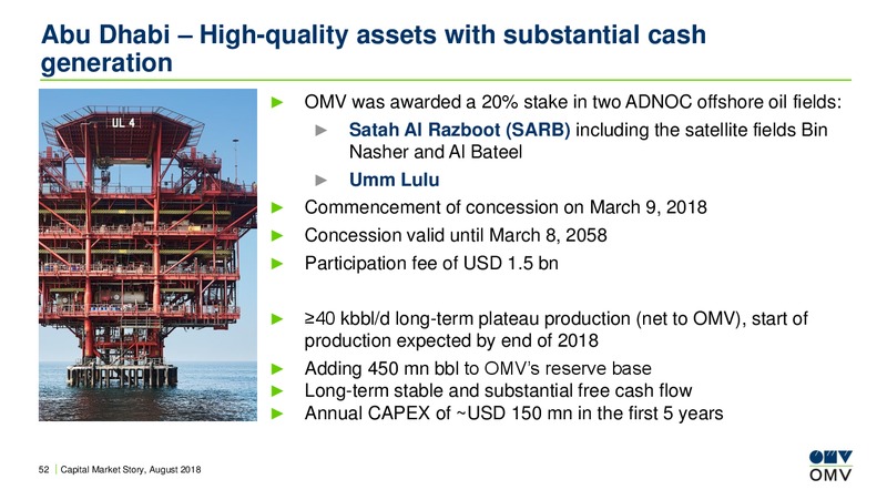 August 2018 Investor Presentation – OMV Group – slide 51