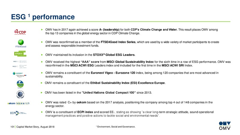 August 2018 Investor Presentation – OMV Group – slide 100