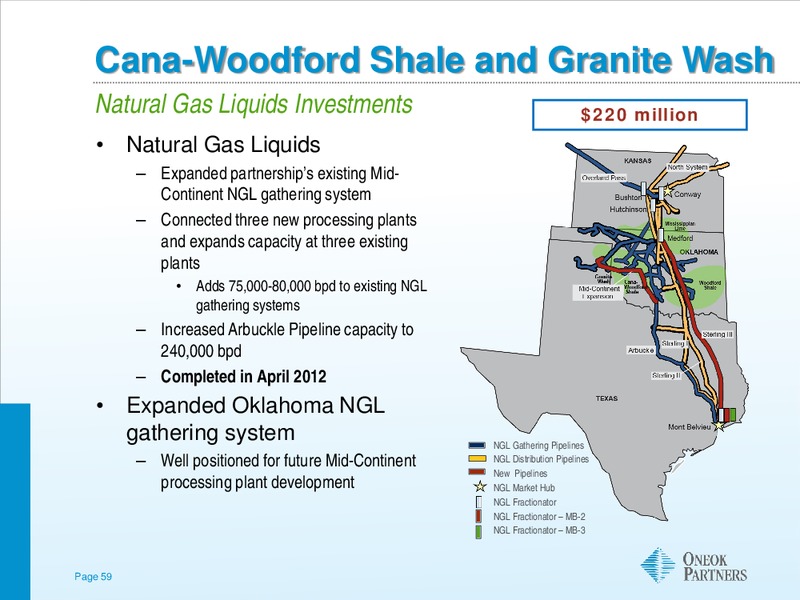 GOLDMAN SACHS GLOBAL ENERGY CONFERENCE – Oneok Inc. – slide 58