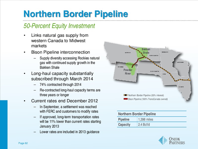 GOLDMAN SACHS GLOBAL ENERGY CONFERENCE – Oneok Inc. – slide 81