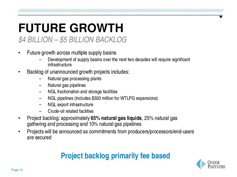 US Capital Advisors Midstream Access Day – Oneok Inc. – slide 12