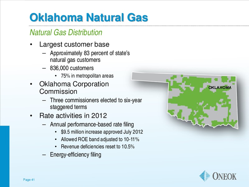 US CAPITAL ADVISORS MIDSTREAM CORPORATE ACCESS DAY – Oneok Inc. – slide 40