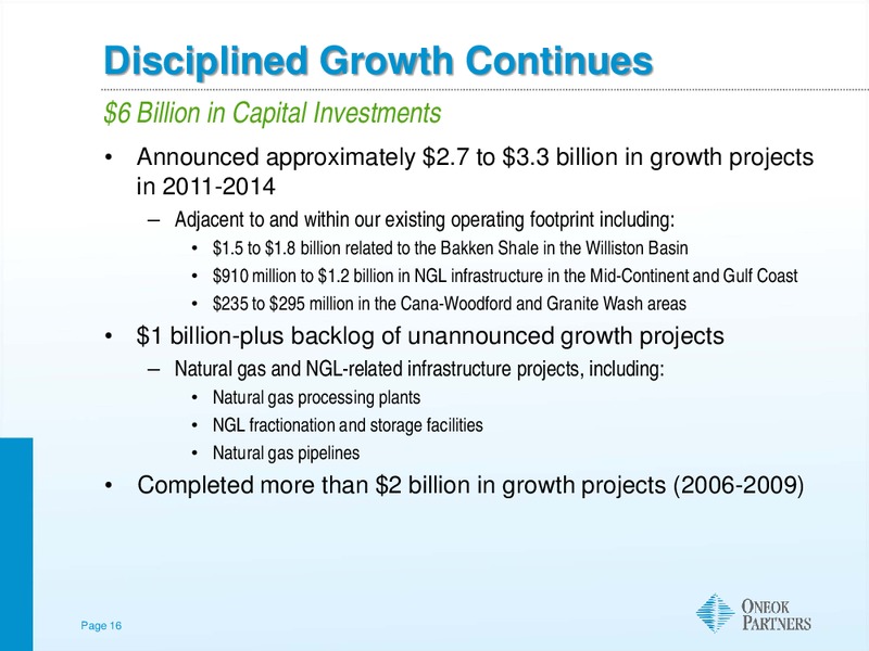UBS NATURAL GAS ELECTRIC POWER AND MLP CONFERENCE – Oneok Inc. – slide 15