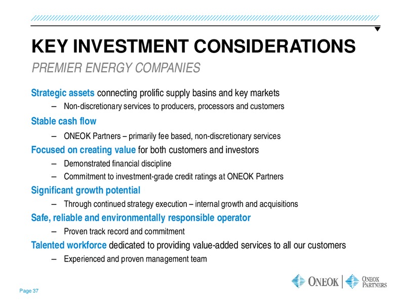 INVESTOR UPDATE – Oneok Inc. – slide 36