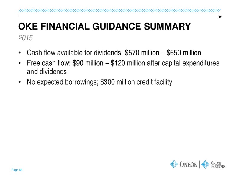 INVESTOR UPDATE – Oneok Inc. – slide 45