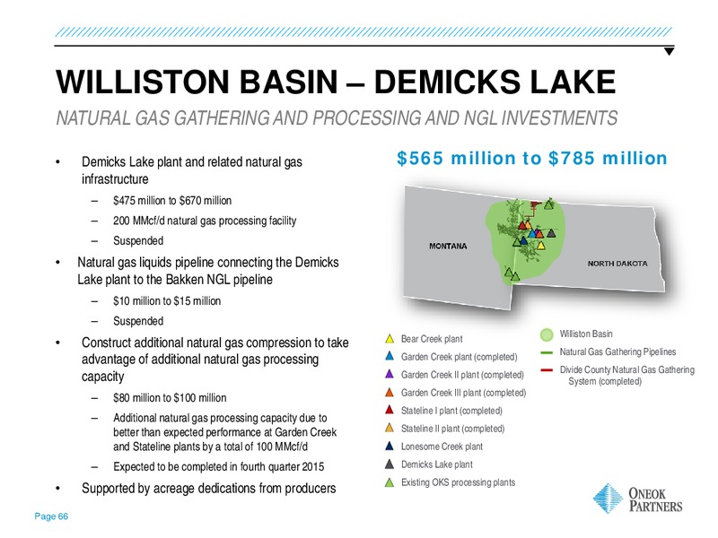 INVESTOR UPDATE – Oneok Inc. – slide 65