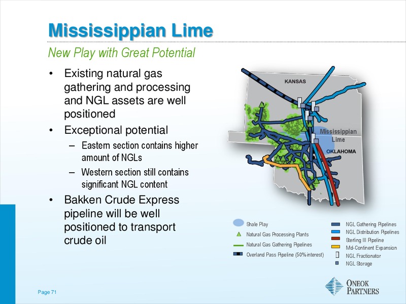 AMERICAN GAS ASSOCIATION FINANCIAL FORUM – Oneok Inc. – slide 70