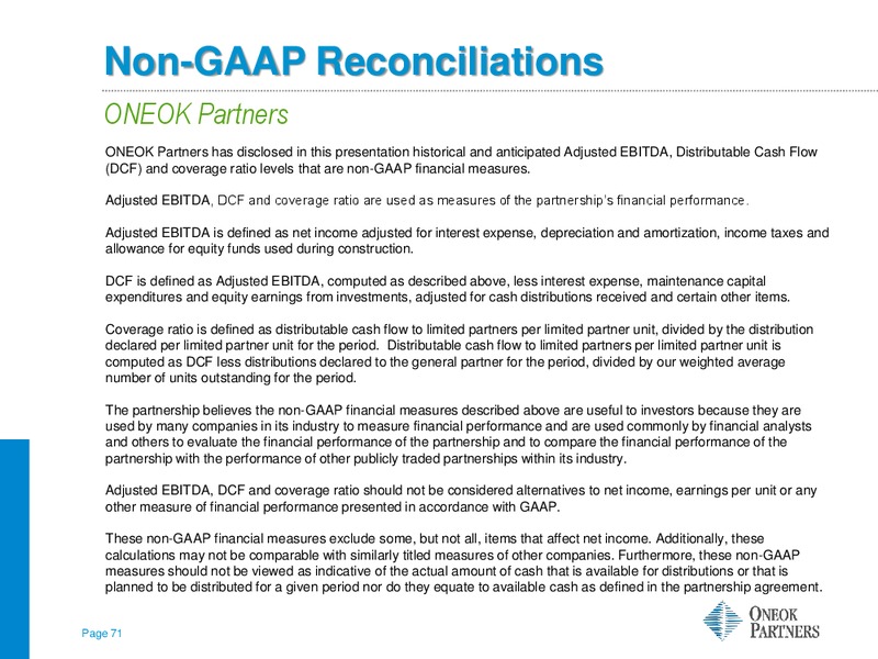 BAIRD GROWTH STOCK CONFERENCE – Oneok Inc. – slide 70
