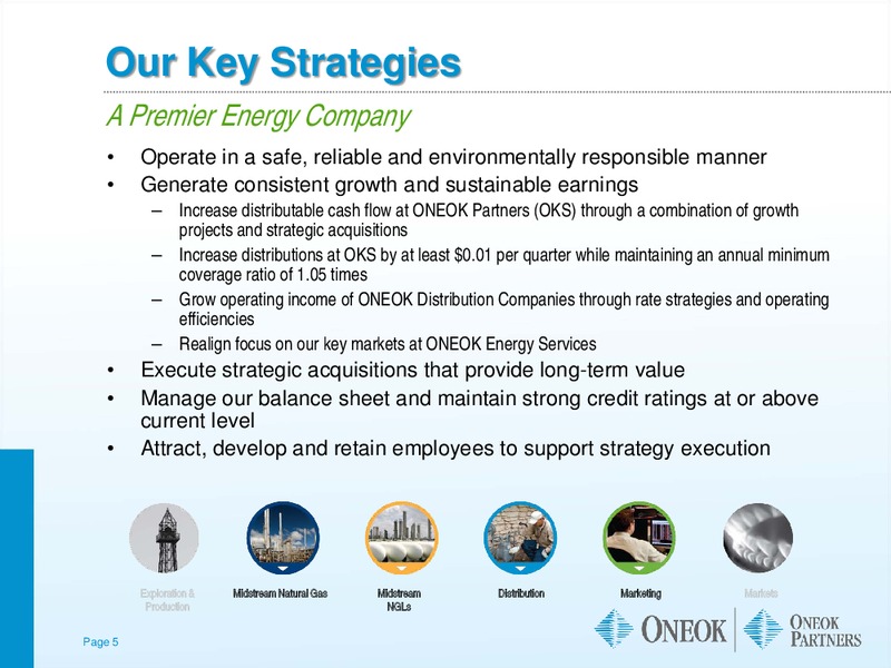 CITI POWER AND GAS CONFERENCE – Oneok Inc. – slide 4