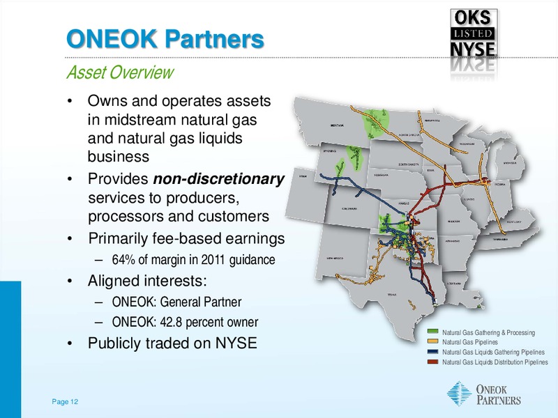 CITI POWER AND GAS CONFERENCE – Oneok Inc. – slide 11