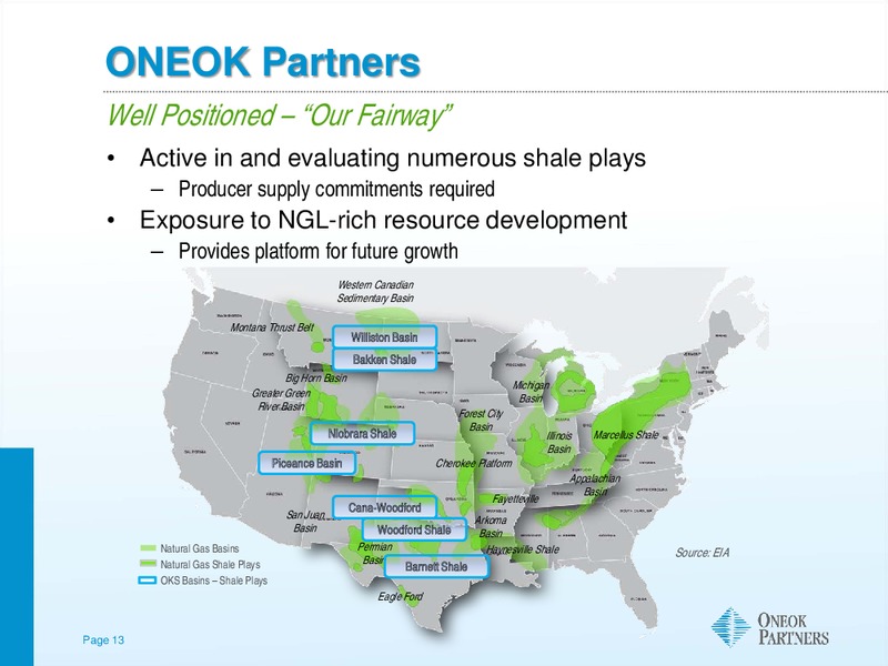 CITI POWER AND GAS CONFERENCE – Oneok Inc. – slide 12