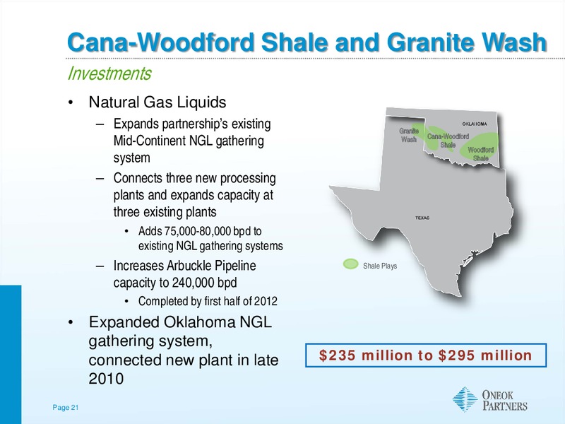CITI POWER AND GAS CONFERENCE – Oneok Inc. – slide 20
