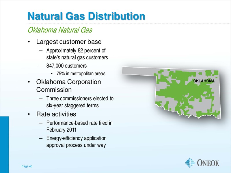 CITI POWER AND GAS CONFERENCE – Oneok Inc. – slide 45