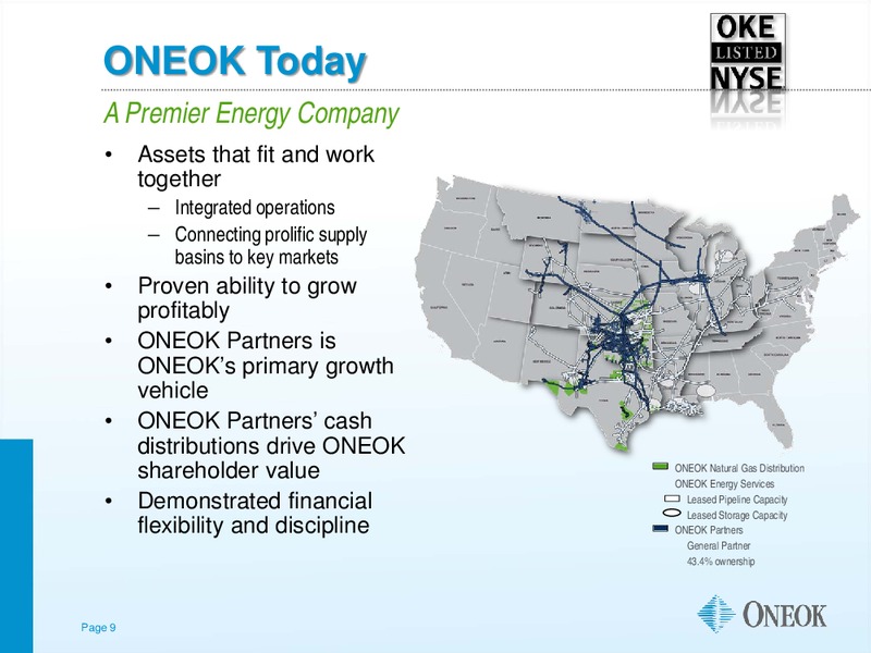 TUOHY BROTHERS ANNUAL ENERGY CONFERENCE – Oneok Inc. – slide 8