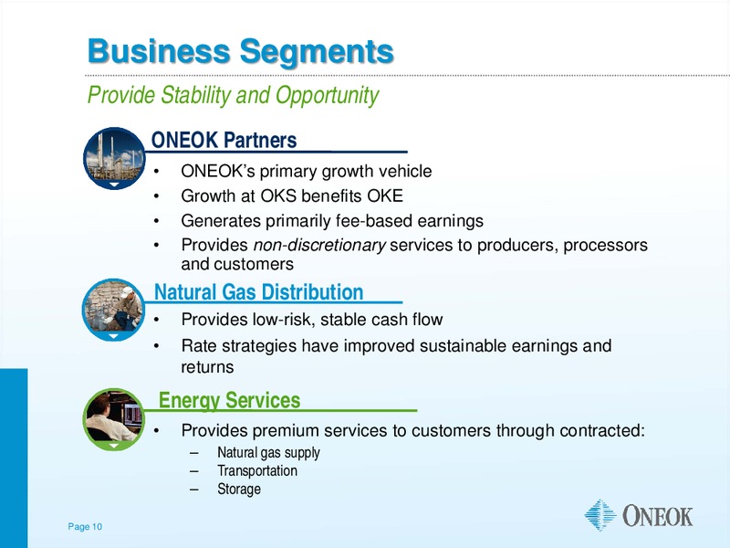TUOHY BROTHERS ANNUAL ENERGY CONFERENCE – Oneok Inc. – slide 9