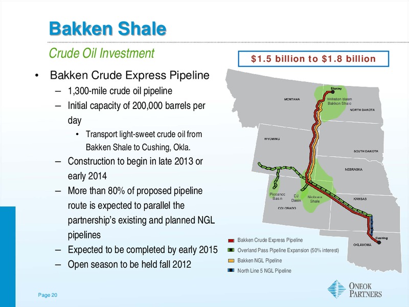 TUOHY BROTHERS ANNUAL ENERGY CONFERENCE – Oneok Inc. – slide 19