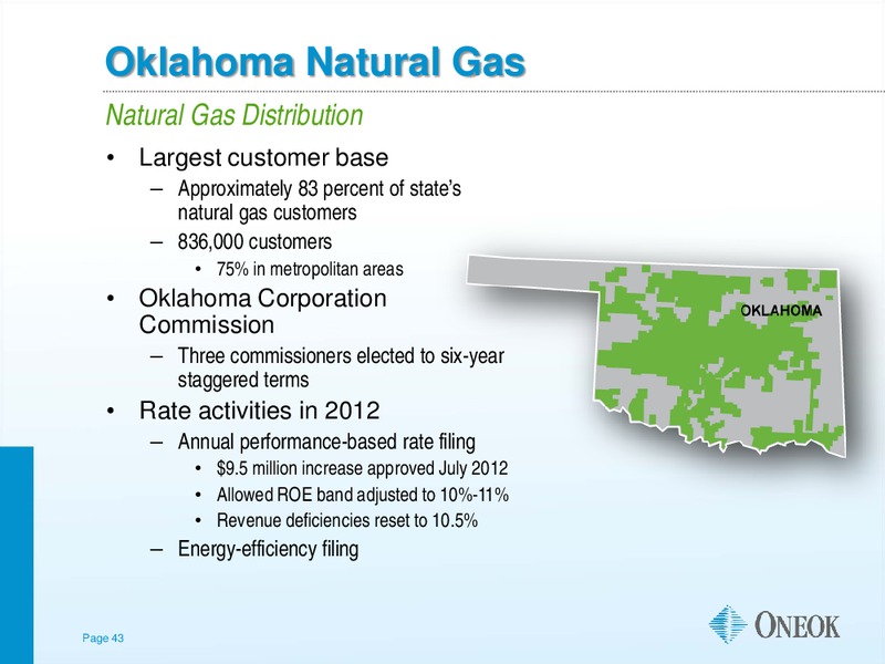 TUOHY BROTHERS ANNUAL ENERGY CONFERENCE – Oneok Inc. – slide 42