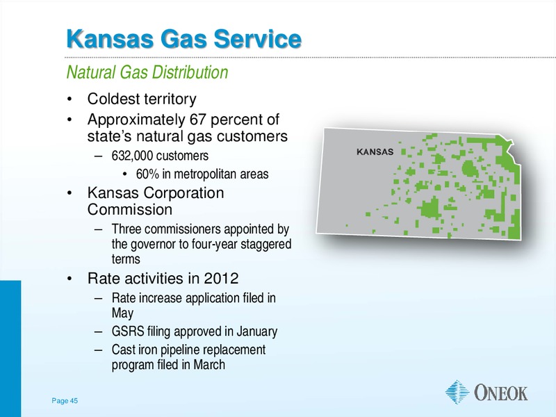 TUOHY BROTHERS ANNUAL ENERGY CONFERENCE – Oneok Inc. – slide 44